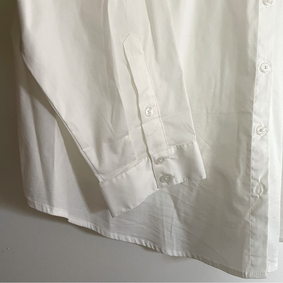 Torrid White Collared Button Down Shirt Cotton Long Sleeve Size 3X - Picture 6 of 11